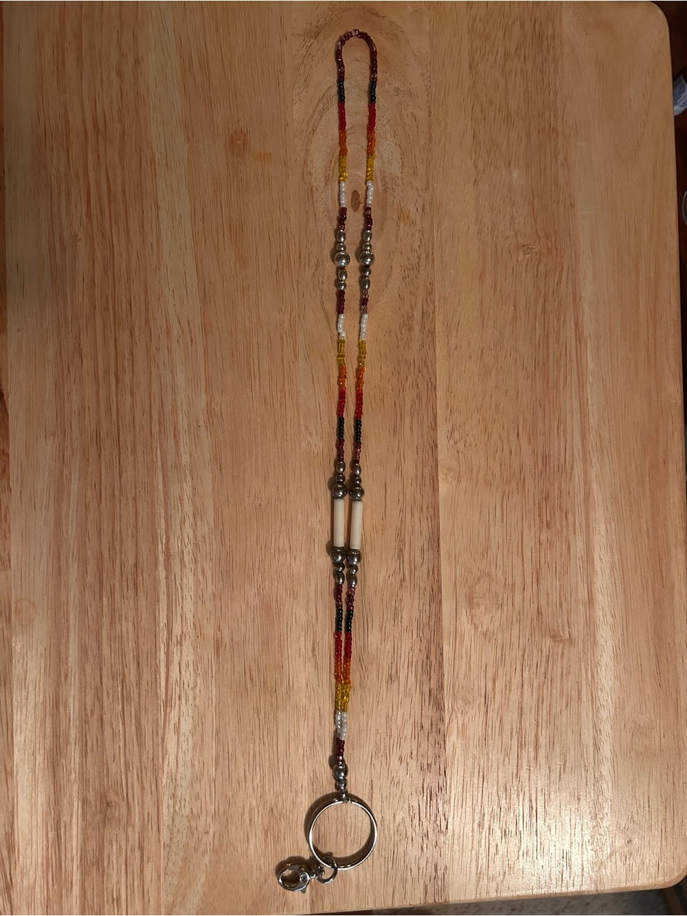 Handmade Native American Beaded Multicolor Lanyard